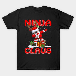 Ninja Santa Claus Reindeer Christmas Matching Costume T-Shirt